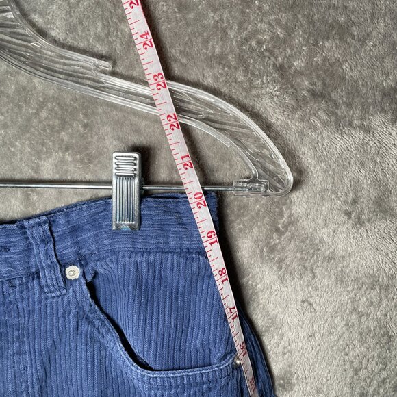 VTG Badge 90s Corduroy Shorts Women’s 16R Blue Relaxed Fit High Waist Baggy Surf - Picture 5 of 9